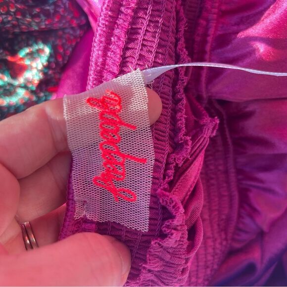 Free People Look into the sun gown in Azalea size small Elegant Pink Satin Gown - Picture 9 of 12